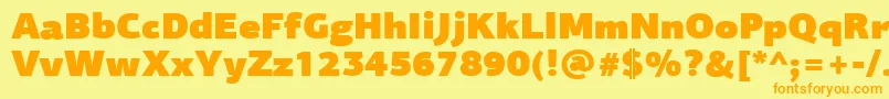 PfagorasansproUltrablack Font – Orange Fonts on Yellow Background