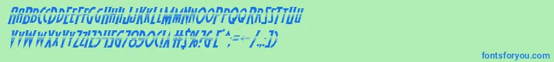 Wolfsbane2halfital Font – Blue Fonts on Green Background