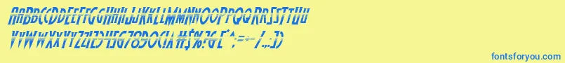 Wolfsbane2halfital Font – Blue Fonts on Yellow Background