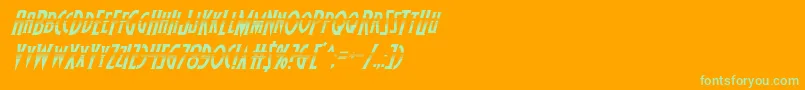 Wolfsbane2halfital Font – Green Fonts on Orange Background
