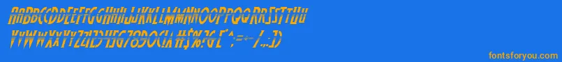 Wolfsbane2halfital Font – Orange Fonts on Blue Background