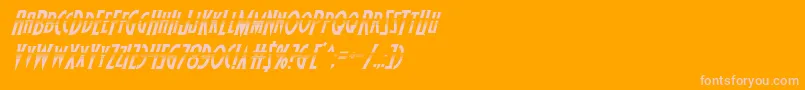 フォントWolfsbane2halfital – オレンジの背景にピンクのフォント