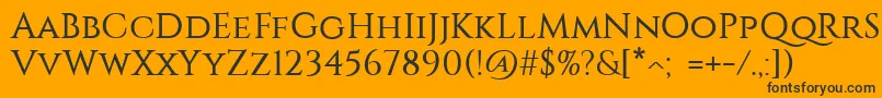 Constantine Font – Black Fonts on Orange Background