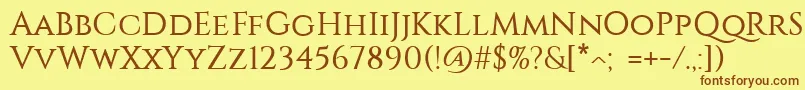 Constantine Font – Brown Fonts on Yellow Background