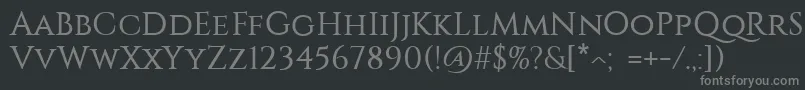 フォントConstantine – 黒い背景に灰色の文字