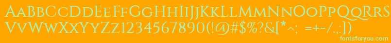 Constantine Font – Green Fonts on Orange Background
