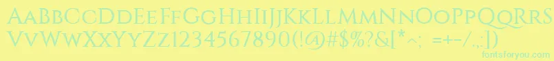 Constantine Font – Green Fonts on Yellow Background