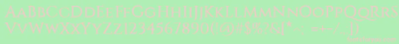 Constantine Font – Pink Fonts on Green Background