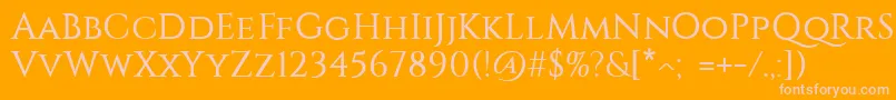 Constantine Font – Pink Fonts on Orange Background