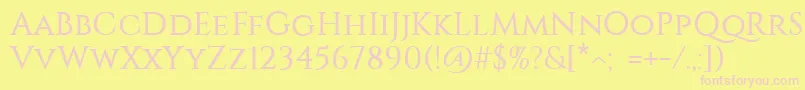 Constantine Font – Pink Fonts on Yellow Background