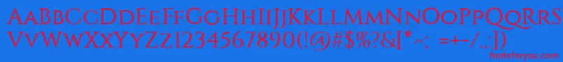 Constantine Font – Red Fonts on Blue Background