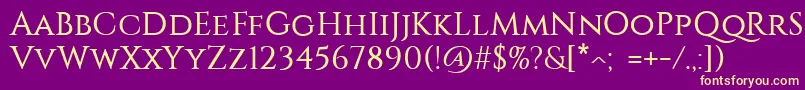 Constantine Font – Yellow Fonts on Purple Background