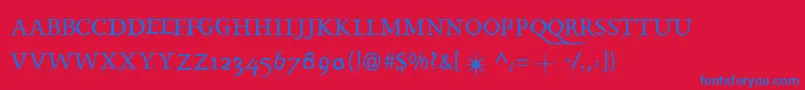 Splintermkaps Font – Blue Fonts on Red Background