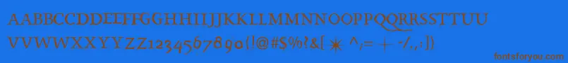 Splintermkaps Font – Brown Fonts on Blue Background