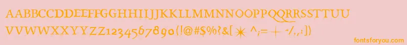 Splintermkaps Font – Orange Fonts on Pink Background