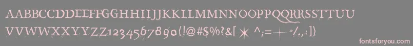 Splintermkaps-Schriftart – Rosa Schriften auf grauem Hintergrund