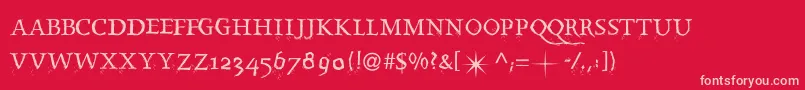 Splintermkaps Font – Pink Fonts on Red Background