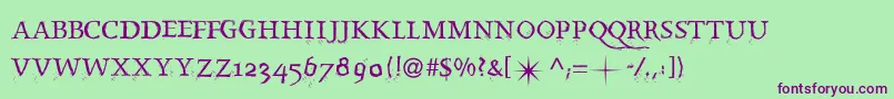 Splintermkaps Font – Purple Fonts on Green Background