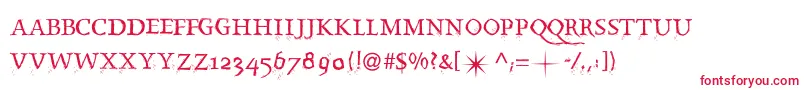 Splintermkaps Font – Red Fonts on White Background