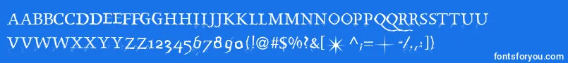 Splintermkaps Font – White Fonts on Blue Background