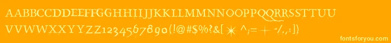 Splintermkaps Font – Yellow Fonts on Orange Background