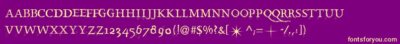 Splintermkaps Font – Yellow Fonts on Purple Background