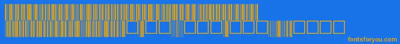 フォントV100016 – オレンジ色の文字が青い背景にあります。