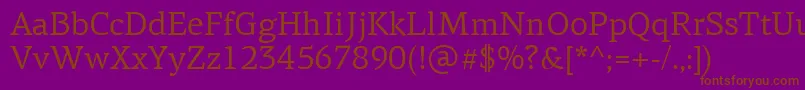 PfagoraserifproRegular Font – Brown Fonts on Purple Background