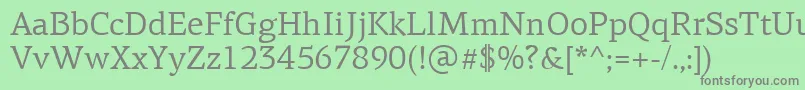 フォントPfagoraserifproRegular – 緑の背景に灰色の文字