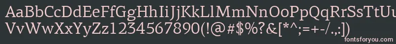 Шрифт PfagoraserifproRegular – розовые шрифты на чёрном фоне