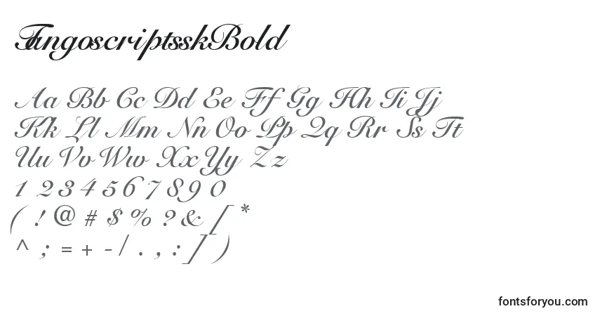 Fuente TangoscriptsskBold - alfabeto, números, caracteres especiales