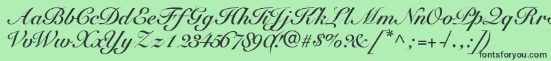 フォントTangoscriptsskBold – 緑の背景に黒い文字