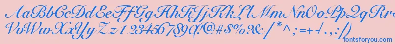 TangoscriptsskBold Font – Blue Fonts on Pink Background