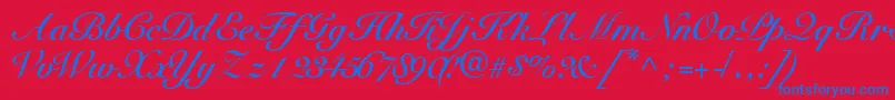 TangoscriptsskBold Font – Blue Fonts on Red Background