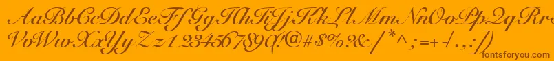 TangoscriptsskBold Font – Brown Fonts on Orange Background