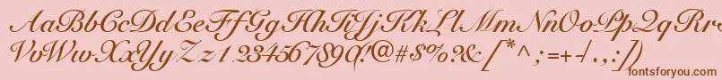 TangoscriptsskBold-Schriftart – Braune Schriften auf rosa Hintergrund