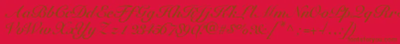 Fonte TangoscriptsskBold – fontes marrons em um fundo vermelho