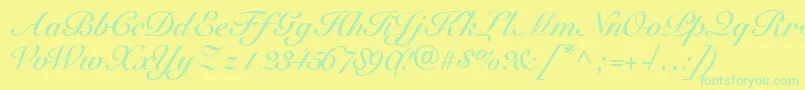 TangoscriptsskBold Font – Green Fonts on Yellow Background