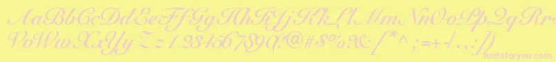 TangoscriptsskBold Font – Pink Fonts on Yellow Background