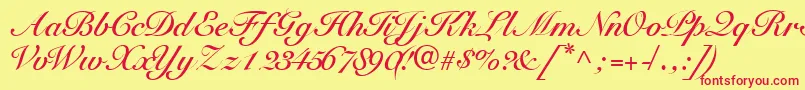 TangoscriptsskBold Font – Red Fonts on Yellow Background