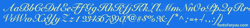 TangoscriptsskBold Font – Yellow Fonts on Blue Background