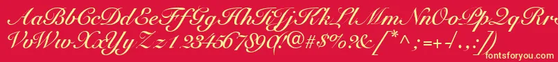 TangoscriptsskBold Font – Yellow Fonts on Red Background