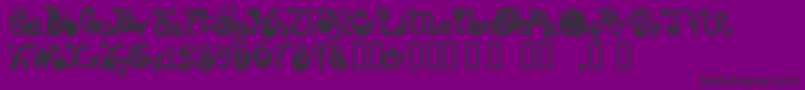 Spurlycurly-fontti – mustat fontit violetilla taustalla
