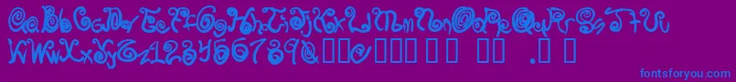 Spurlycurly-Schriftart – Blaue Schriften auf violettem Hintergrund