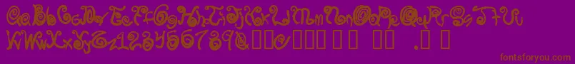 Spurlycurly-Schriftart – Braune Schriften auf violettem Hintergrund