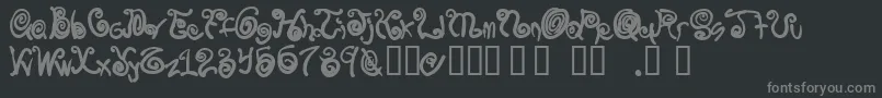 Spurlycurly-fontti – harmaat kirjasimet mustalla taustalla