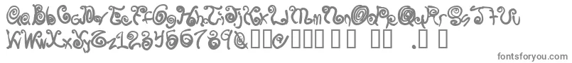 Spurlycurly-fontti – harmaat kirjasimet valkoisella taustalla