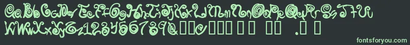 Spurlycurly Font – Green Fonts on Black Background