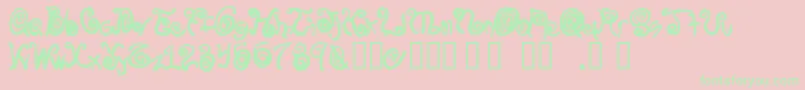 Spurlycurly-Schriftart – Grüne Schriften auf rosa Hintergrund