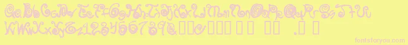 Spurlycurly Font – Pink Fonts on Yellow Background